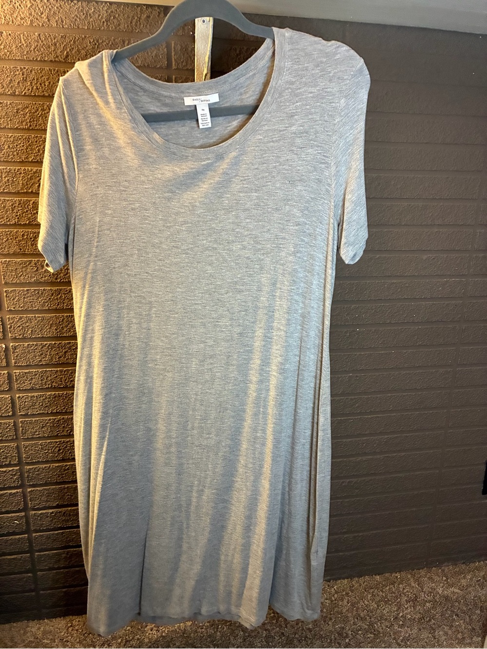 Daily Ritual Heather Gray Short-Sleeve Midi Tee Dress